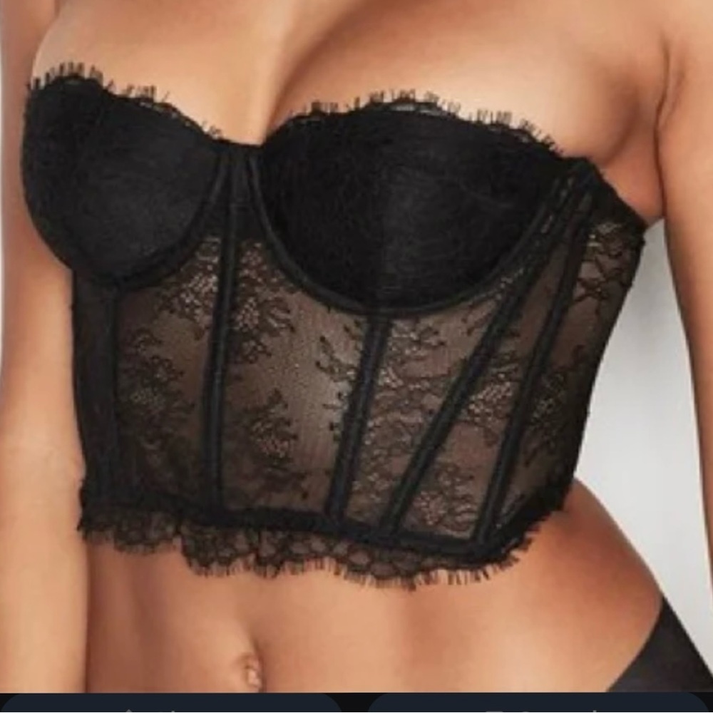 Victoria's Secret Black Bandeau with Lace Details